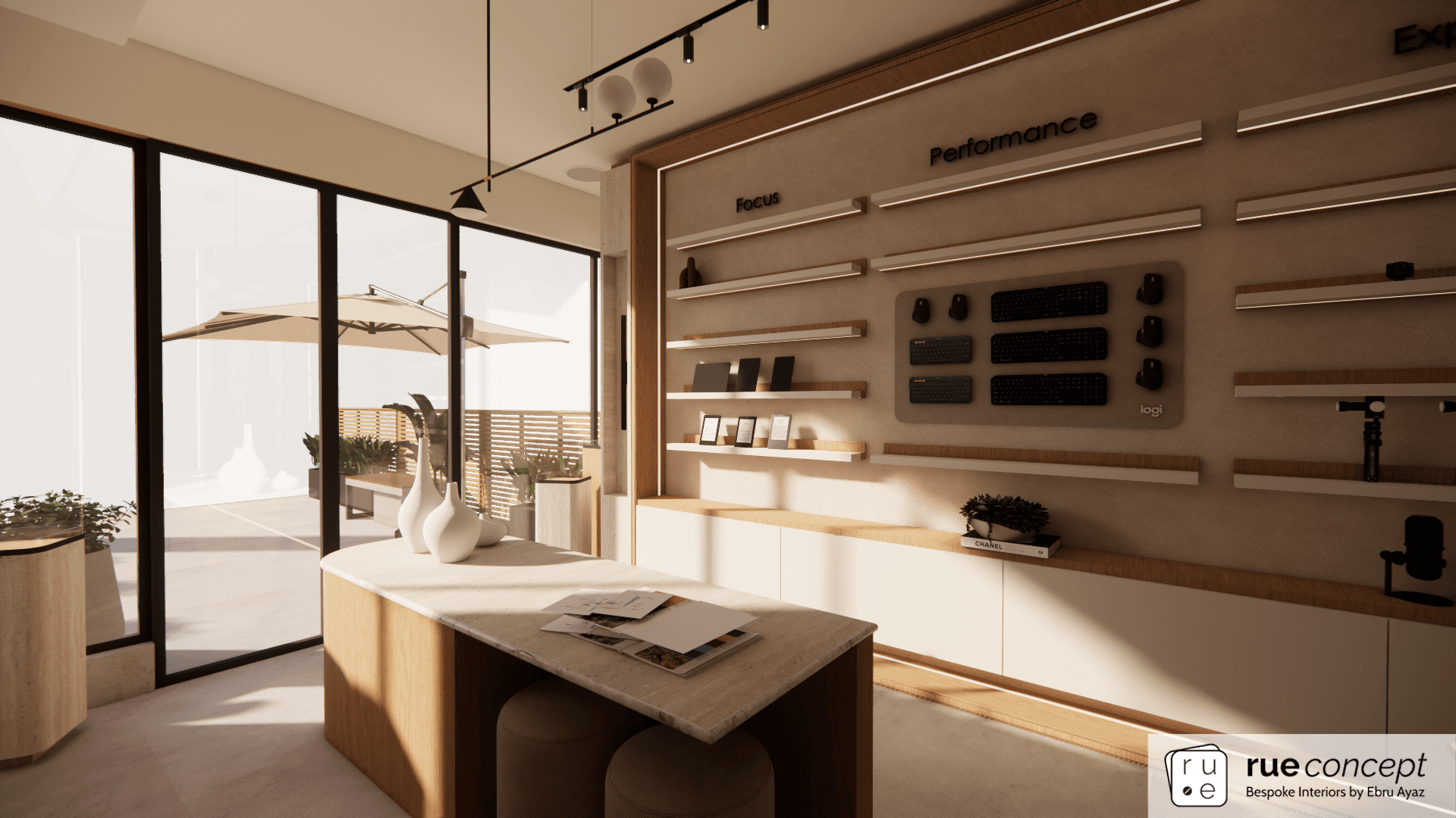 ALENÉ minimalist mağaza iç mekânı